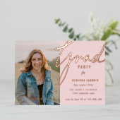 Invitation En Aluminium Carton d'invitation en feuille métallisée pour fêt (Debout devant)