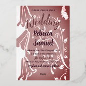 Invitation En Aluminium Carton d'invitation en papier métallisé Bluebells (Verso)