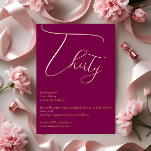 Invitation En Aluminium Carton d'invitation pour 30e anniversaire prune vi