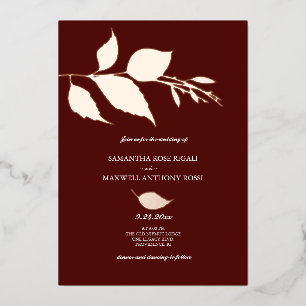 Invitation En Aluminium Cartons d'invitation de mariage en Bourgogne et or
