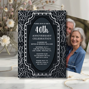 Invitation En Aluminium Cartons d'invitation pour les 40 ans de mariage Él