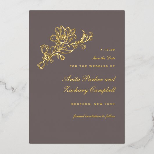 Invitation En Aluminium Cascade de Chocolat Tulipe (Recto)