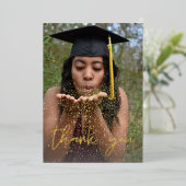 Invitation En Aluminium Casquette de graduation photo Vertical W Merci à h (Debout devant)