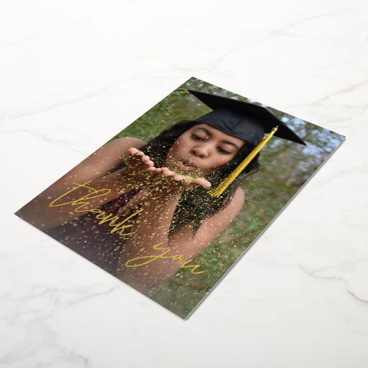 Invitation En Aluminium Casquette de graduation photo Vertical W Merci à h (Rotation)
