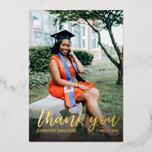 Invitation En Aluminium Casquette de la photographie Merci de calligraphie