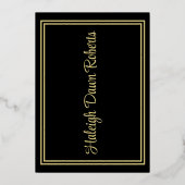 Invitation En Aluminium Casquette, Diplôme, Étoiles Black & Gold Graduatio (Verso)