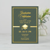 Invitation En Aluminium Casquette d'or Sage Green ID834 (Debout devant)