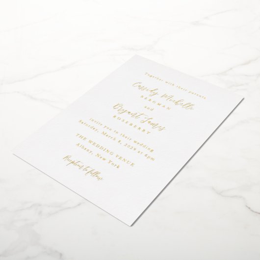 Invitation En Aluminium Cassidy Mariage traditionnel élégant (Rotation)