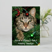 Invitation En Aluminium Cat Christmas Tree Perfect Holiday Card (Debout devant)