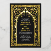 Invitation En Aluminium Cathédrale gothique Vampire Mariage All-In-One (Recto)