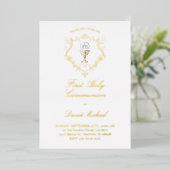 Invitation En Aluminium catholic first communion chalice crest (Debout devant)