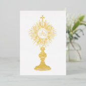 Invitation En Aluminium catholic small 5" x 7" Eucharist monstrance  (Debout devant)