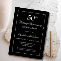 Célébration chic de 50 ans de mariage avec feuille