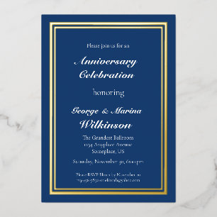 Invitation En Aluminium Célébration d'anniversaire de mariage