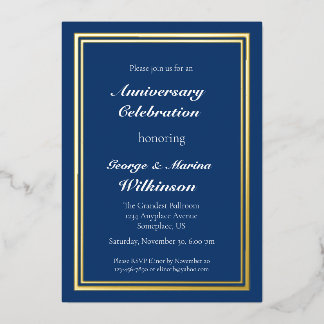 Invitation En Aluminium Célébration d'anniversaire de mariage