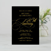 Invitation En Aluminium Célébration de 25 ans de mariage avec élégance cla (Debout devant)