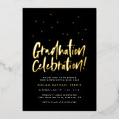 Invitation En Aluminium Célébration de diplôme confetti amusant (Recto)