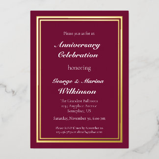 Invitation En Aluminium Célébration de l'anniversaire du mariage 50e anniv