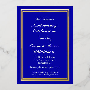 Invitation En Aluminium Célébration de l'anniversaire du mariage 50e bleu