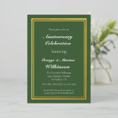 Invitation En Aluminium Célébration de l'anniversaire du mariage 50e vert (Debout devant)