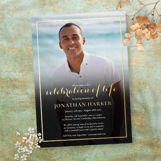 Invitation En Aluminium Célébration de l'or de vie