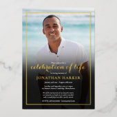 Invitation En Aluminium Célébration de l'or de vie (Recto)