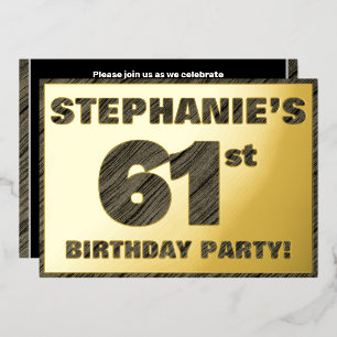 Invitation En Aluminium Célébration du 61e anniversaire — Texte à grain de