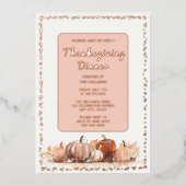 Invitation En Aluminium Célébration du dîner de Thanksgiving Citrouilles A (Recto)