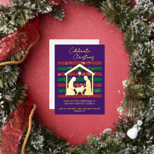Invitation En Aluminium Célébrations de Noël de la Nativité Services de l'