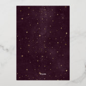 Invitation En Aluminium Céleste Bourgogne Or Lune Et Étoiles Mariage (Verso)