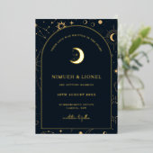 Invitation En Aluminium Céleste Écrit dans les étoiles Sauvez la date de l (Debout devant)