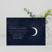 Invitation En Aluminium céleste minuit bleu argent étoiles Mariage (Debout devant)