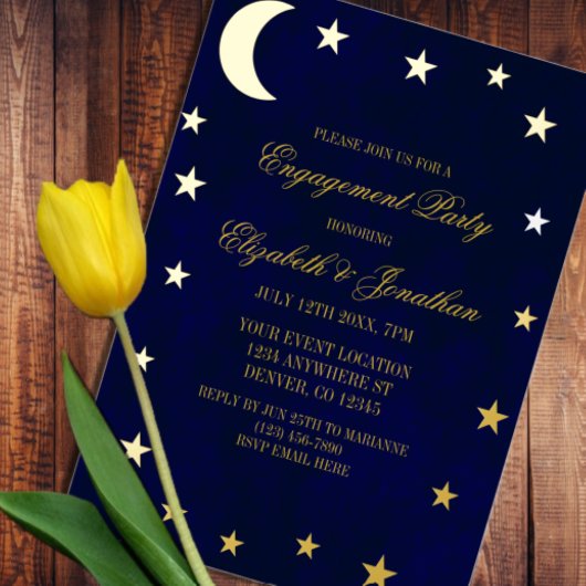 Invitation En Aluminium Céleste Night Sky Engagement Party