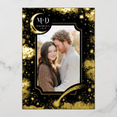 Invitation En Aluminium Céleste Romantique Starry Night Mariage Photo (Recto)