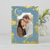 Invitation En Aluminium Céleste Romantique Starry Night Mariage Photo (Debout devant)