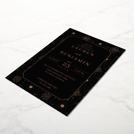 Invitation En Aluminium Celestial Romance Wedding (Rotation)