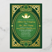 Invitation En Aluminium Celtic Knot Claddagh Shamrock Wedding Green  (Recto)
