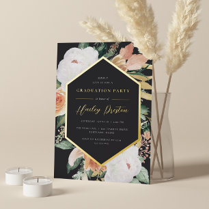 Invitation En Aluminium Cendre   Desert Floral Graduation Party