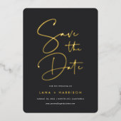 Invitation En Aluminium Cendre | Modern Minimal Script Photo Enregistrer l (Recto)