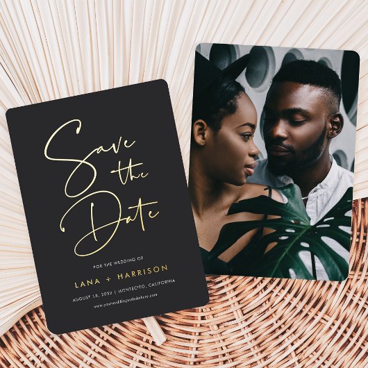 Invitation En Aluminium Cendre | Modern Minimal Script Photo Enregistrer l