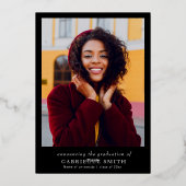 Invitation En Aluminium Cérémonie de graduation minimale simple de feuille (Verso)