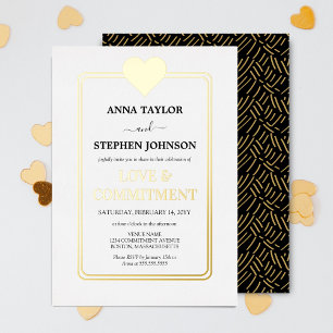 Invitation En Aluminium Cérémonie de l'Amour et de l'Engagement au Cœur d'