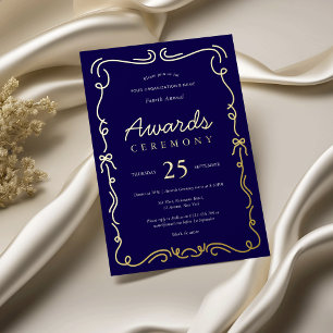 Invitation En Aluminium Cérémonie de remise de prix élégante Navy & Or