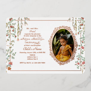 Invitation En Aluminium Cérémonie florale de la première consommation de r