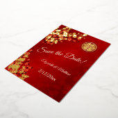 Invitation En Aluminium Cerise Blossom Mariage Chinois Enregistrer La Date (Rotation)
