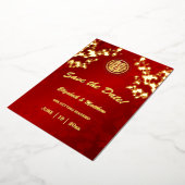 Invitation En Aluminium Cerise Blossom Mariage Chinois Enregistrer La Date (Rotation)
