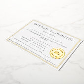 Invitation En Aluminium Certificat d'authenticité d'un artiste élégant (Rotation)