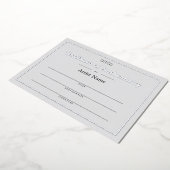 Invitation En Aluminium Certificat d'authenticité Gris Silver Foil (Rotation)