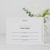 Invitation En Aluminium Certificat d'authenticité Gris Silver Foil (Debout devant)