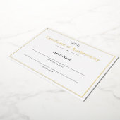 Invitation En Aluminium Certificat d'authenticité personnalisé Gold Foil (Rotation)